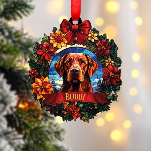 Labrador Fox Red Wreath Christmas Decoration